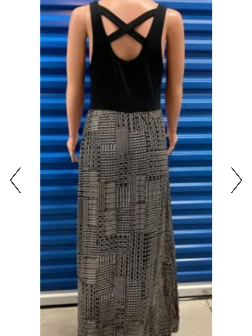 Mudd Black & Gray Patterned Sleeveless Maxi Dress